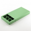 Коробка на 15 конфет с фальшбортом перламутровая дизайнерская зеленый "Spica Emerald Изумруд" без окна (12,2*20,4*3 см)
